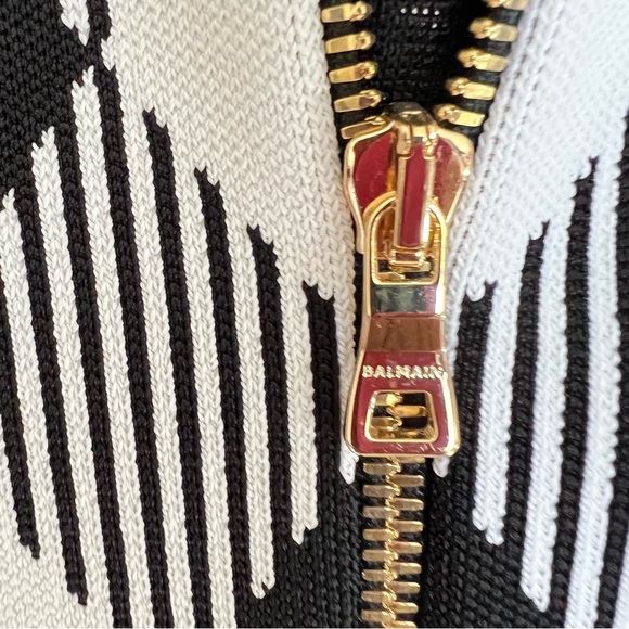 Balmain Gingham Jacquard Lace-Up Dress – Size 40 (Excellent Condition) - Picture 8 of 11